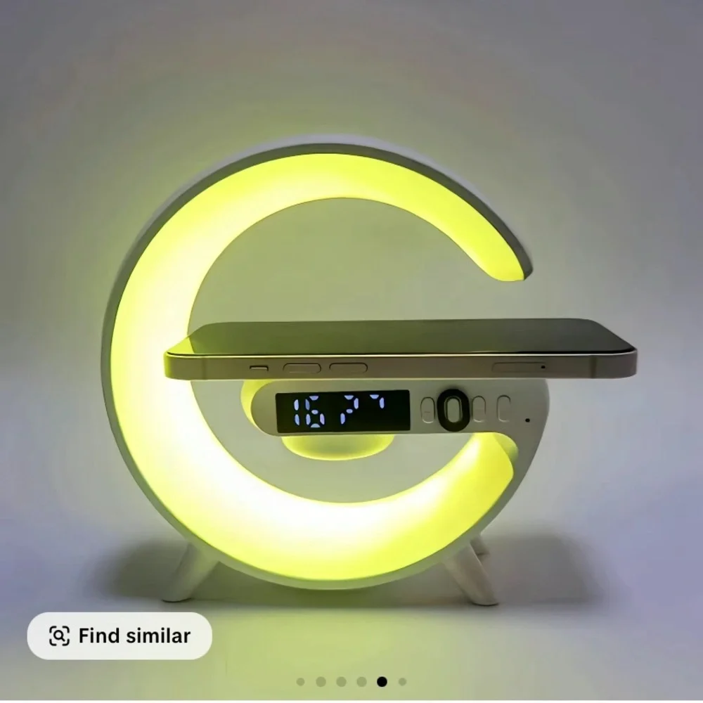 Multicolor LED Clock with Wireless Charging - Picture 7 of 10